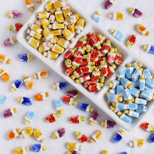 Ceramic Hand Painted Ice Cream Ceramic Beads