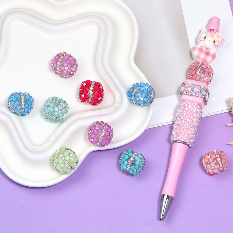 14*18mm flower ball rhinestone fancy beads