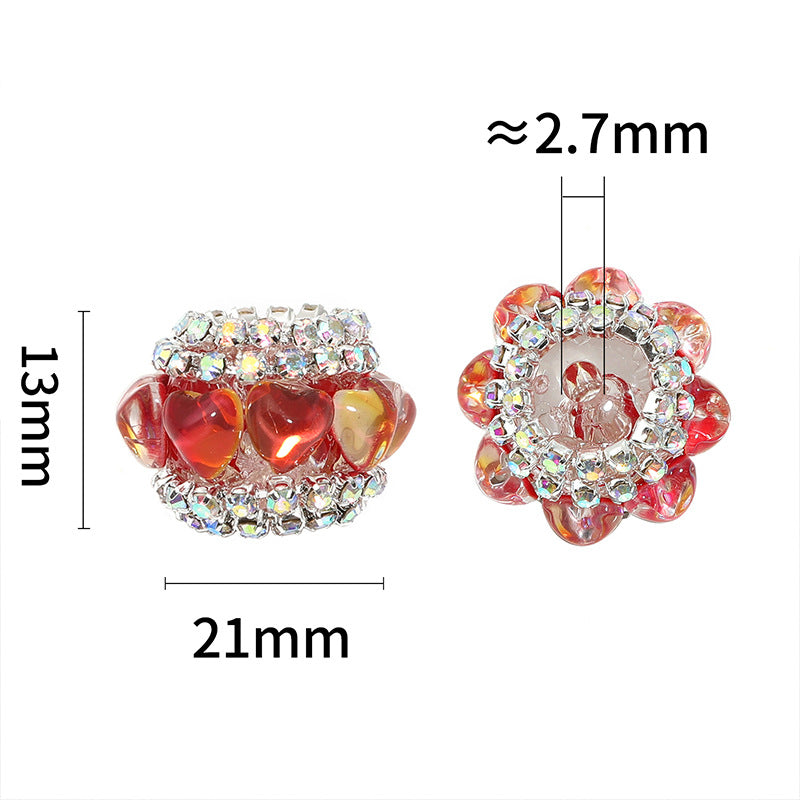 Heart shape rhinestone chain fancy beads