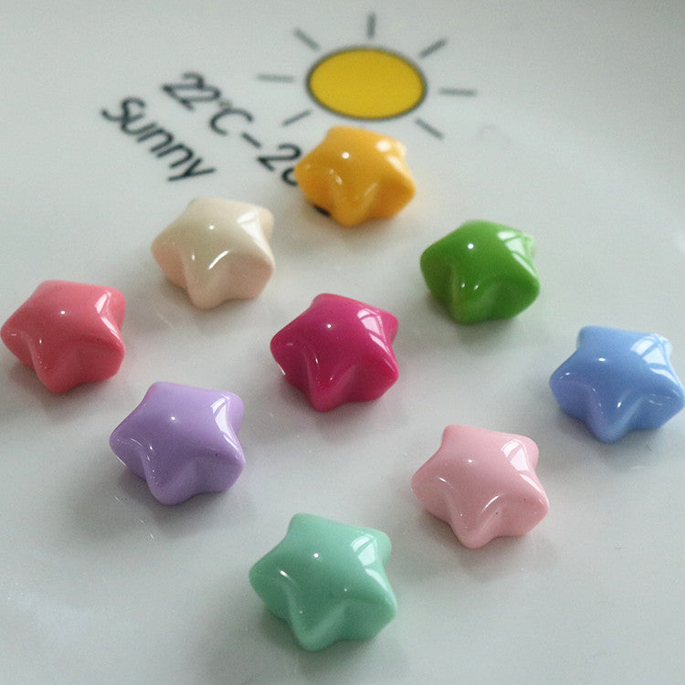 Shiny candy-colored cute chubby star resin five-pointed star accessories DIY homemade hair accessories handmade materials