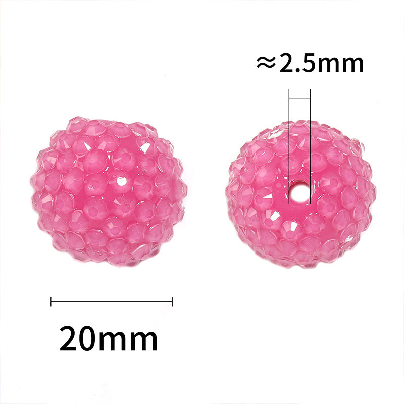 50 pcs 20mm Resin Drilled Beads with Full Drill Acrylic Beads