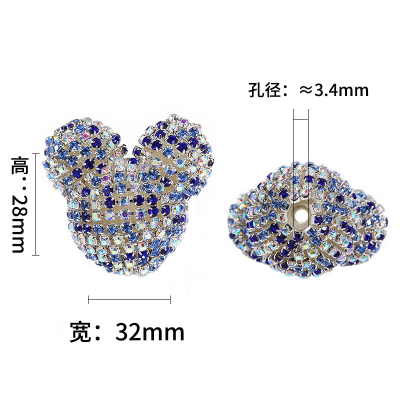 5 pcs Colorful Mickey Head Rhinestone Fancy beads