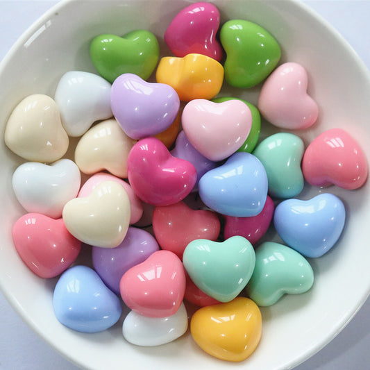 Bright chubby heart-shaped resin love peach heart DIY jewelry accessories girl hair accessories hairpin handmade materials