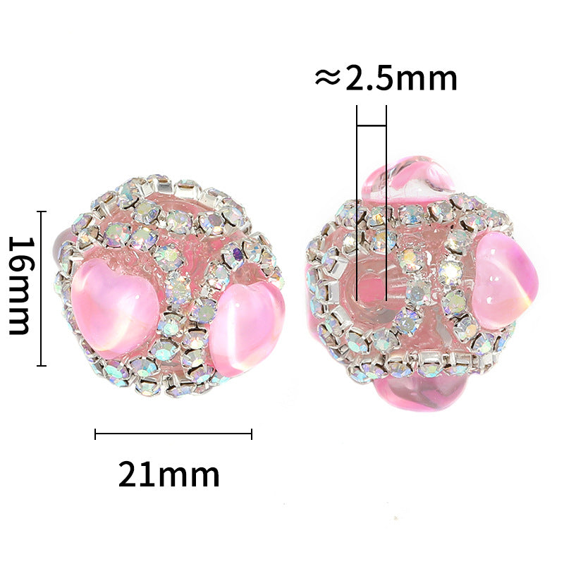 16*21mm heart shape rhinestone fancy beads