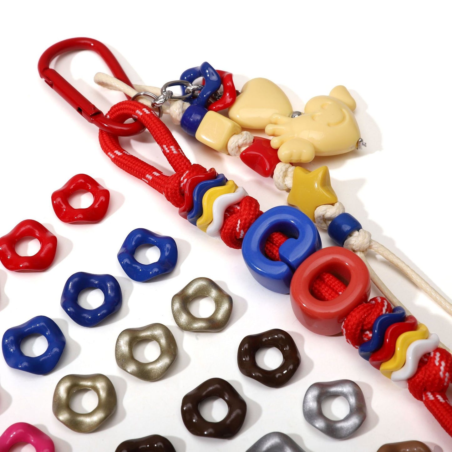 Acrylic Beads Wavy Shape Spacer Large Hole, Solid Color, 16MM