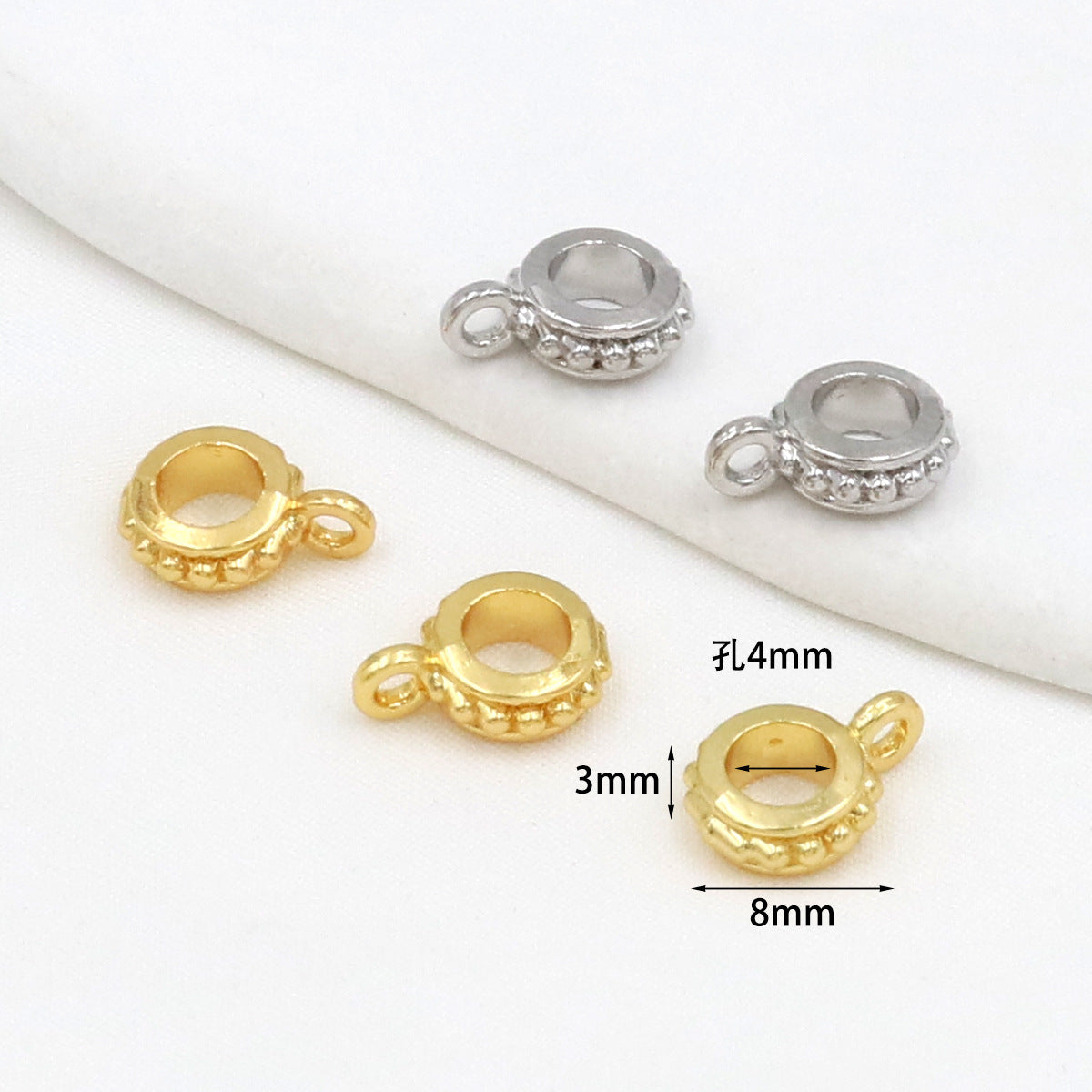 Gold & Silver Metal Bail Beads Alloy for Hanging Charms and Pendants