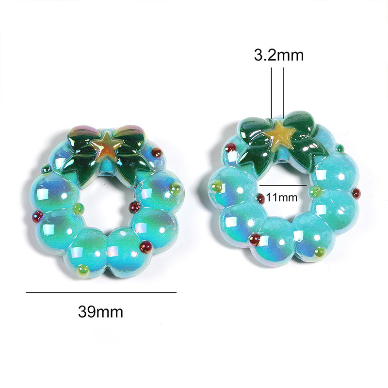 39mm Acrylic Christmas Star Bow Wreath Bead String Beads