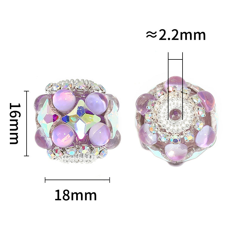10 pcs 16*18mm Rhinestone Chain Diamond Shape Fancy Beads