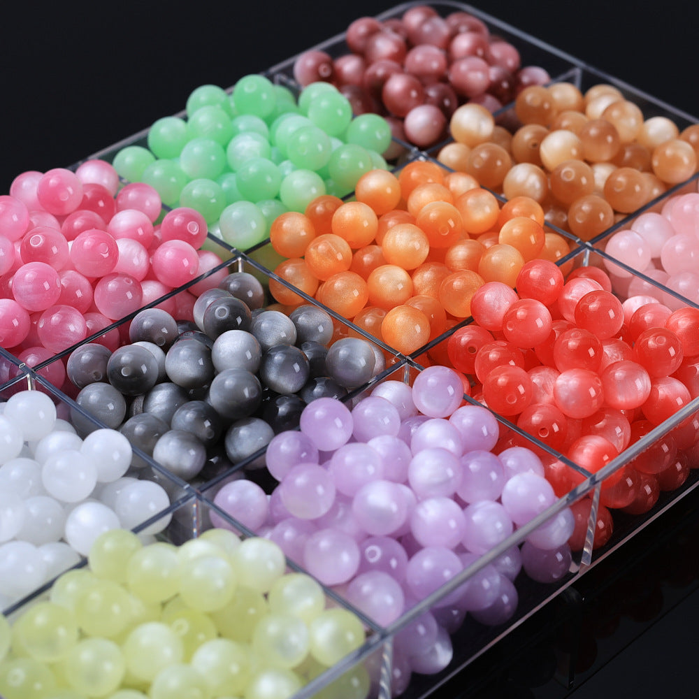Two-color gilded cat's eye imitation starry sky quicksand round beads