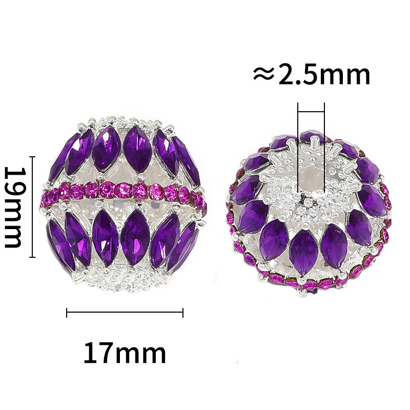 5 Pcs Alloy Hollow Drill Ball Fancy Beads