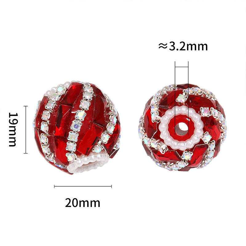 20 mm Square rhinestone Chain Drill Ball Fancy beads