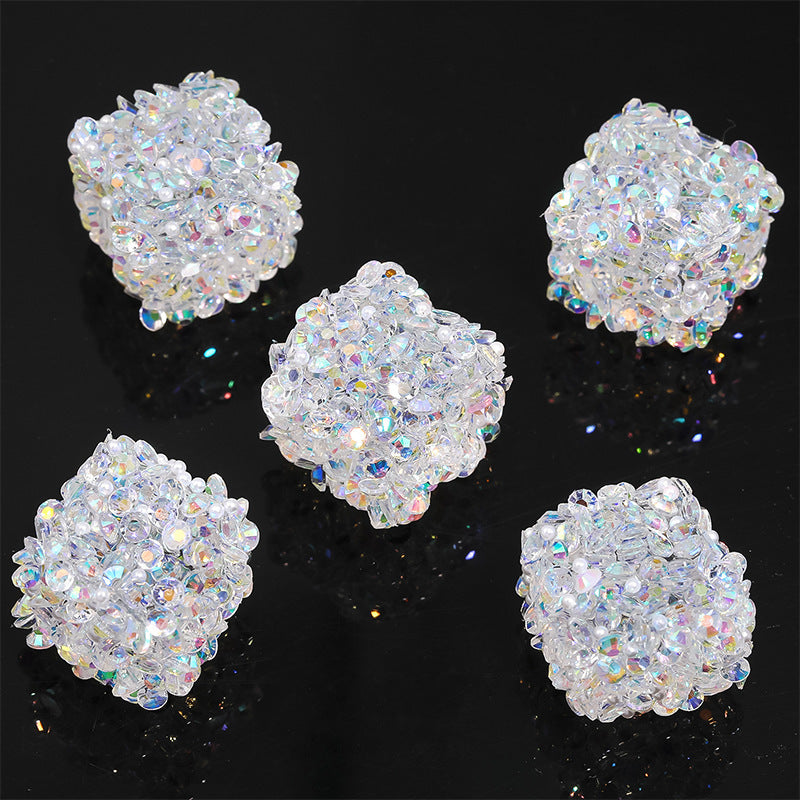 Colorful Resin Drill Soft Sugar Square Through-hole Beads