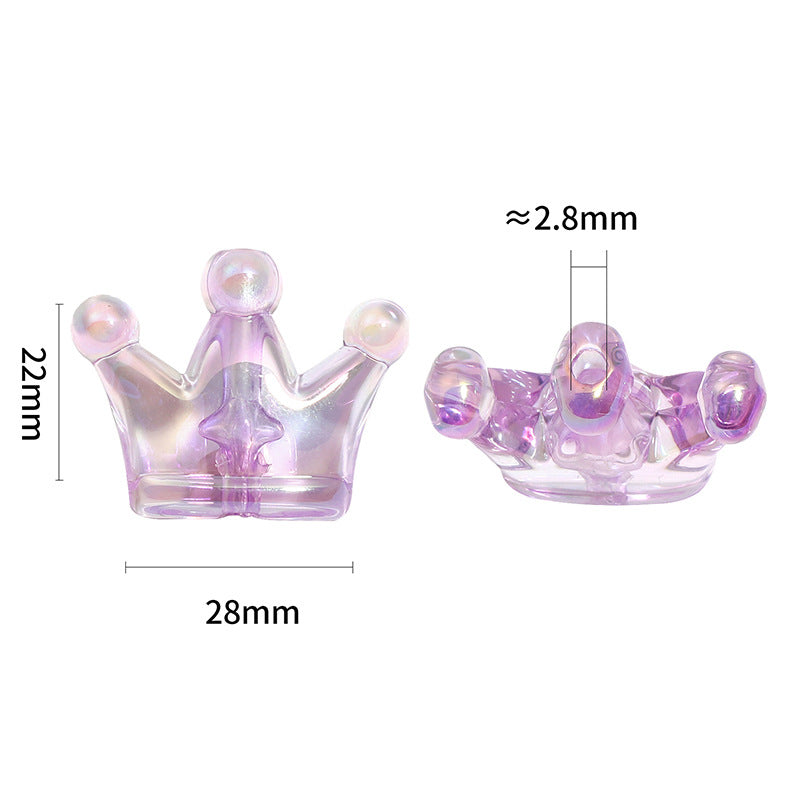 Colorful transparent crown beads high value acrylic three-dimensional beads