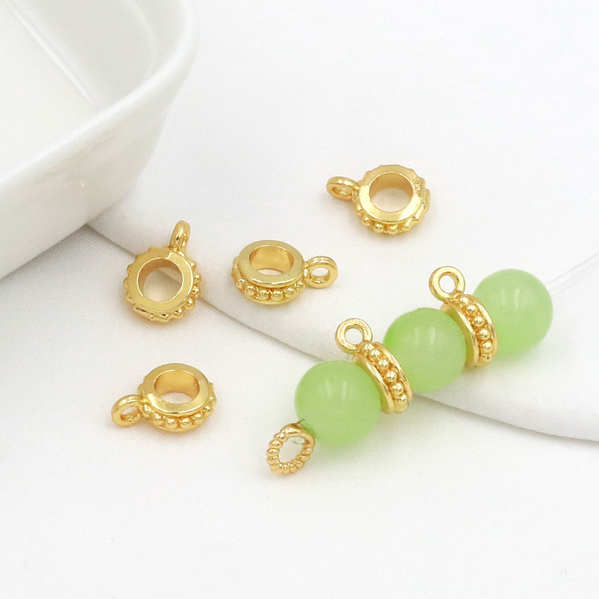Gold & Silver Metal Bail Beads Alloy for Hanging Charms and Pendants