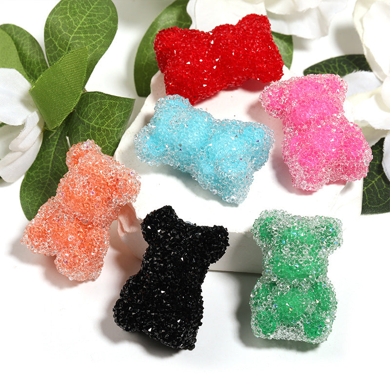 Multicolored Bear-Shaped Soft Candy Pearls Fancy Beads
