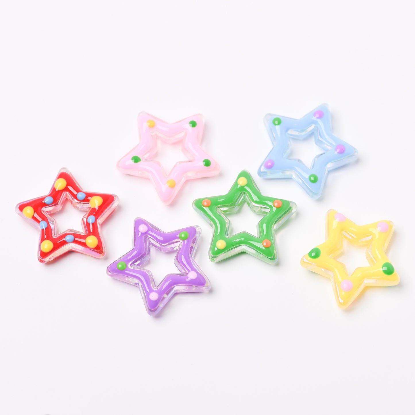 Glow-in-the-dark hand-painted five-pointed star Beads