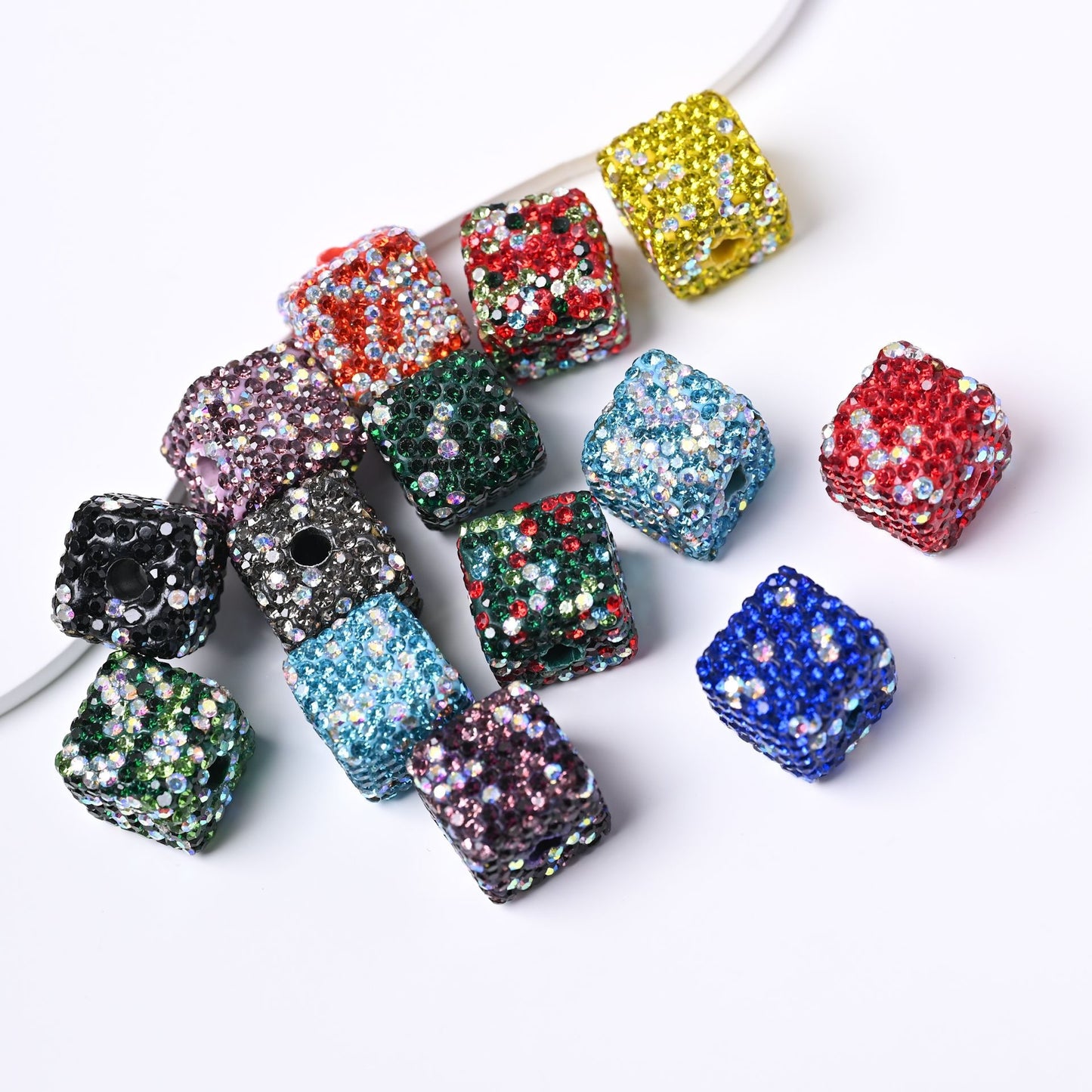 Cube AB Color Clay Beads