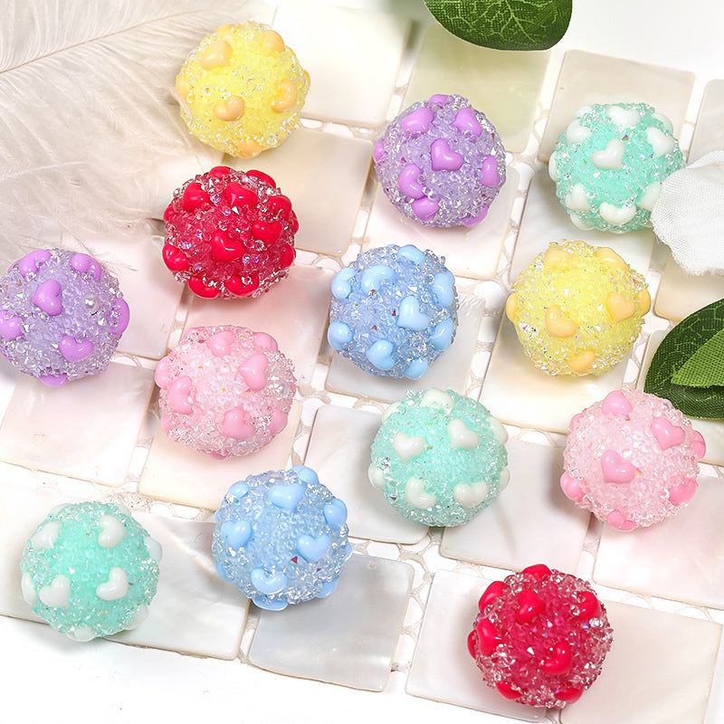 Heart-Shaped Rhinestone Sugar Fancy Beads