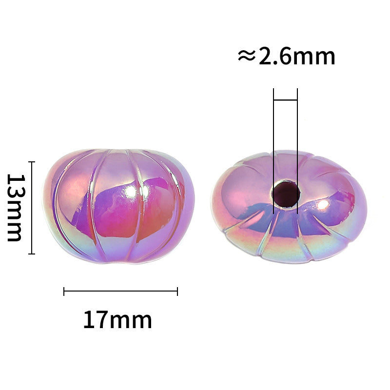 Acrylic UV electroplating solid color flat pumpkin beads