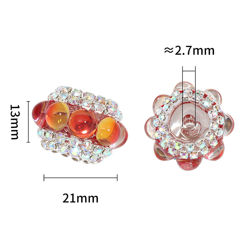 Full-Diamond Glass Mermaid Diamond Ball Fancy Beads