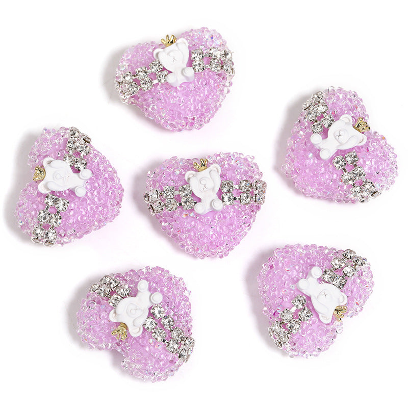 Crown Bear Heart Soft Sugar Beads