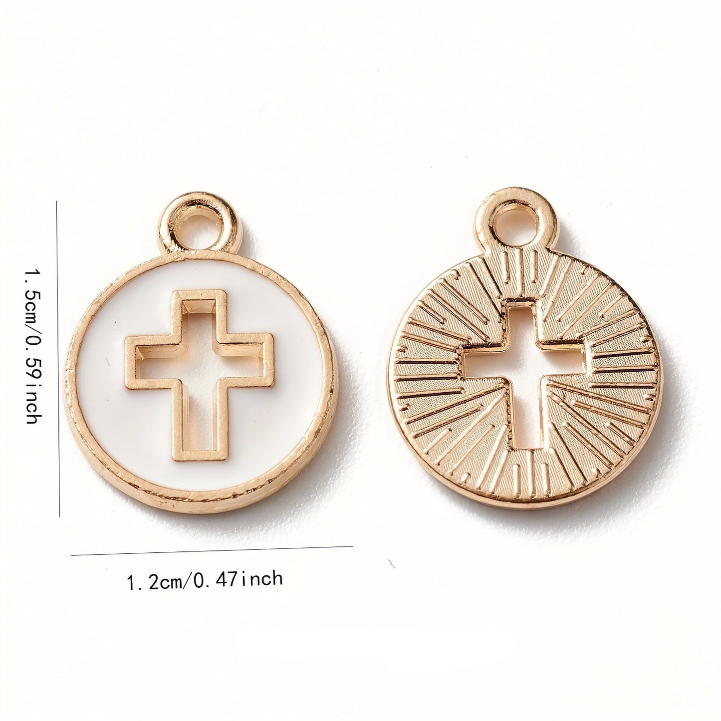 10 Pcs Colorful Drip-Oil Round Ring Cross Accessories