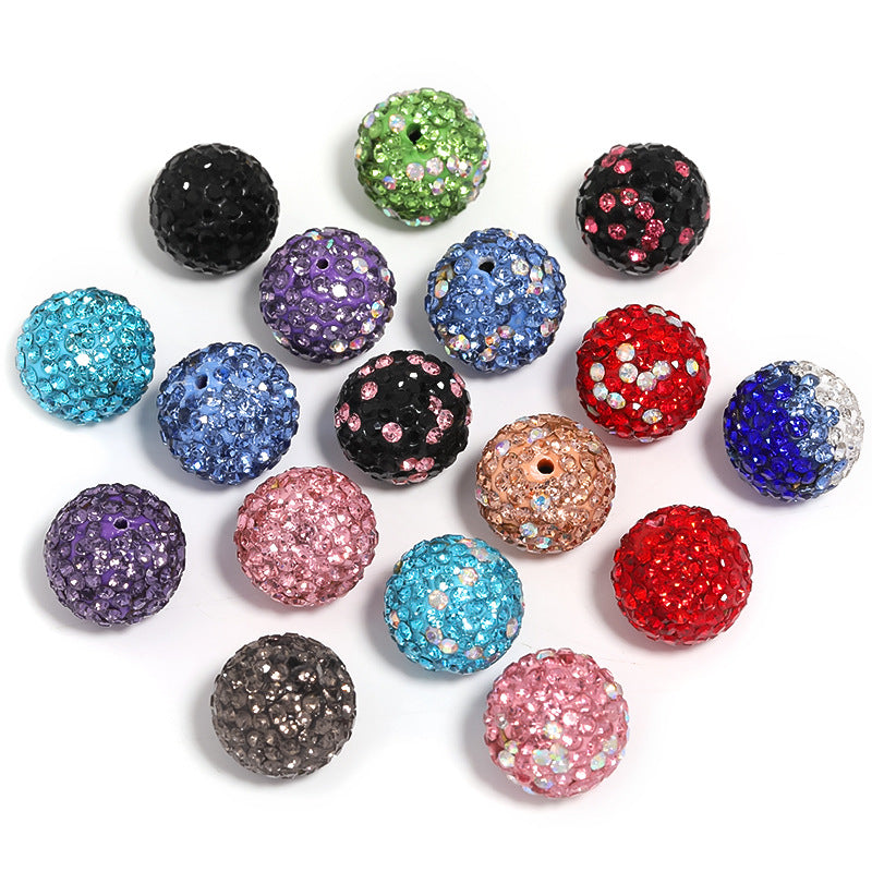 16mm Colored Rhinestone Soft Clay Beads
