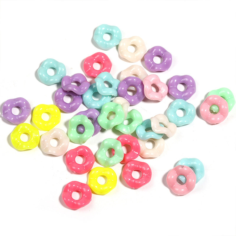 50 pcs Acrylic Colorful Round Wave Spacer Beads
