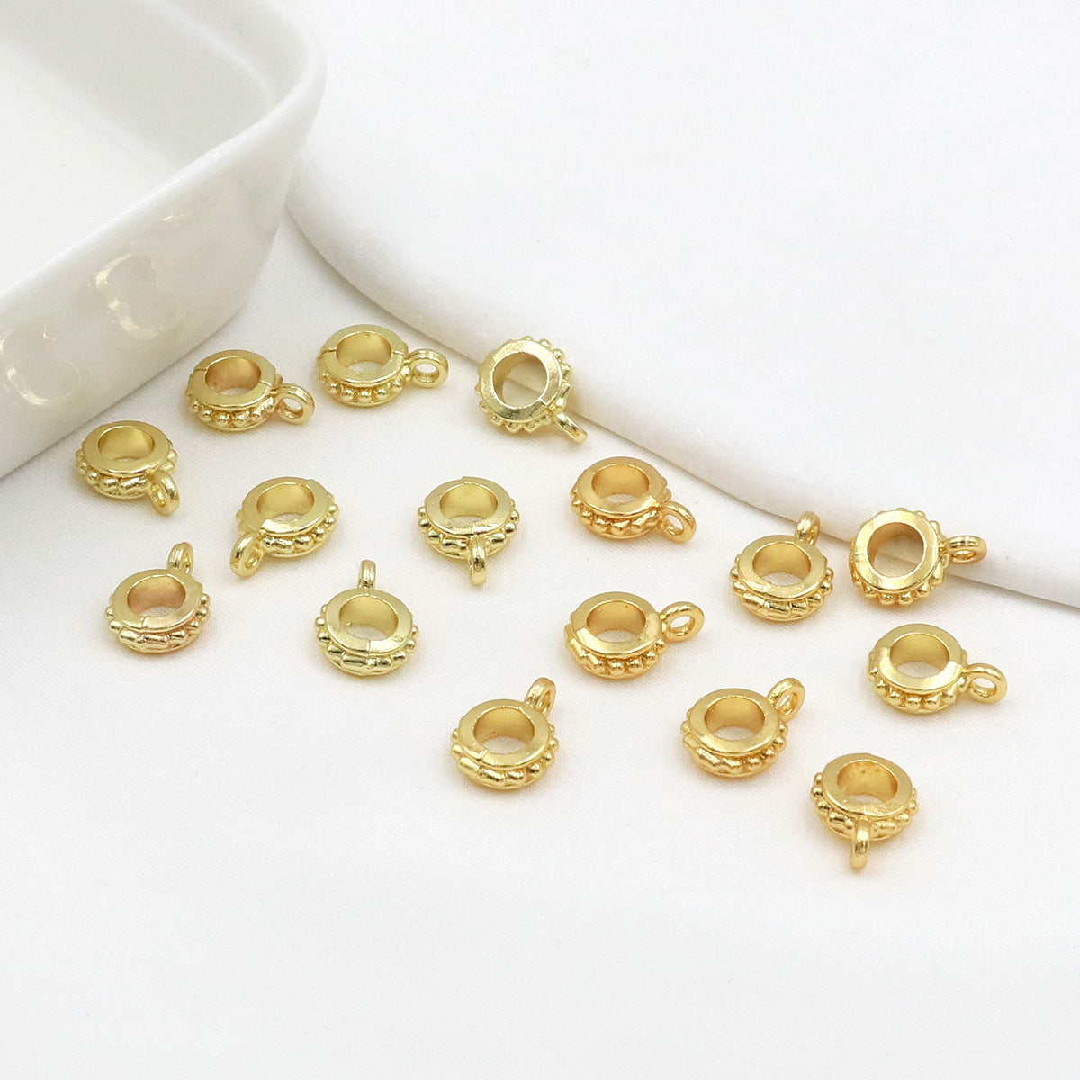 Gold & Silver Metal Bail Beads Alloy for Hanging Charms and Pendants
