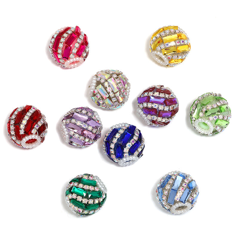 20 mm Square rhinestone Chain Drill Ball Fancy beads