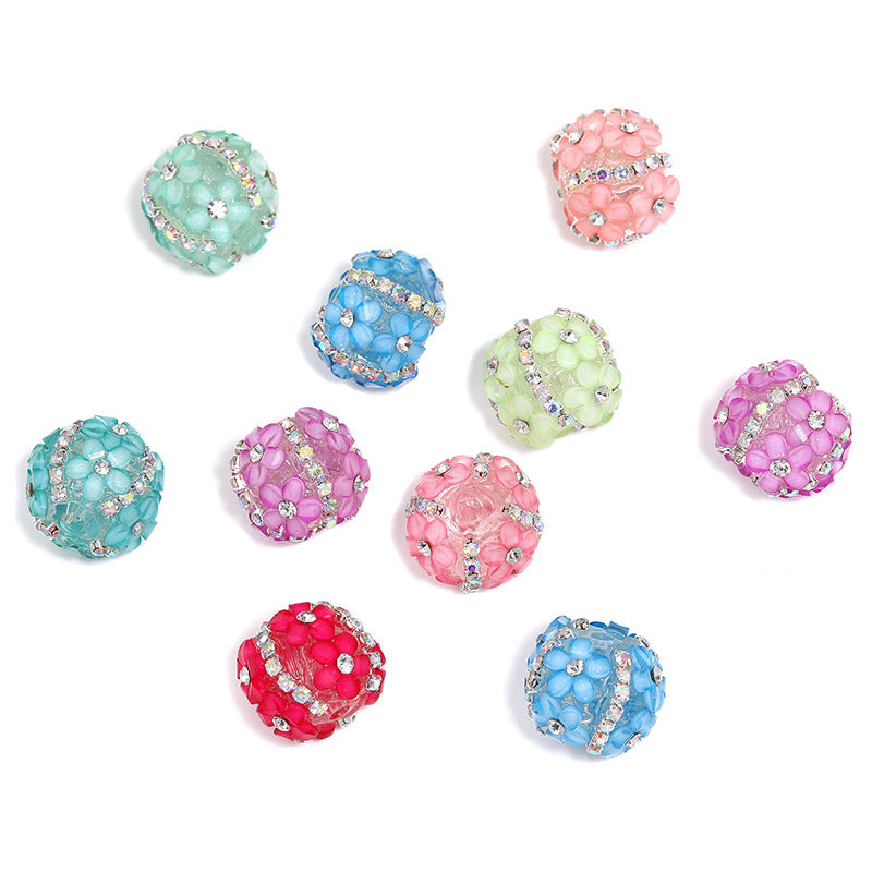 14*18mm flower ball rhinestone fancy beads