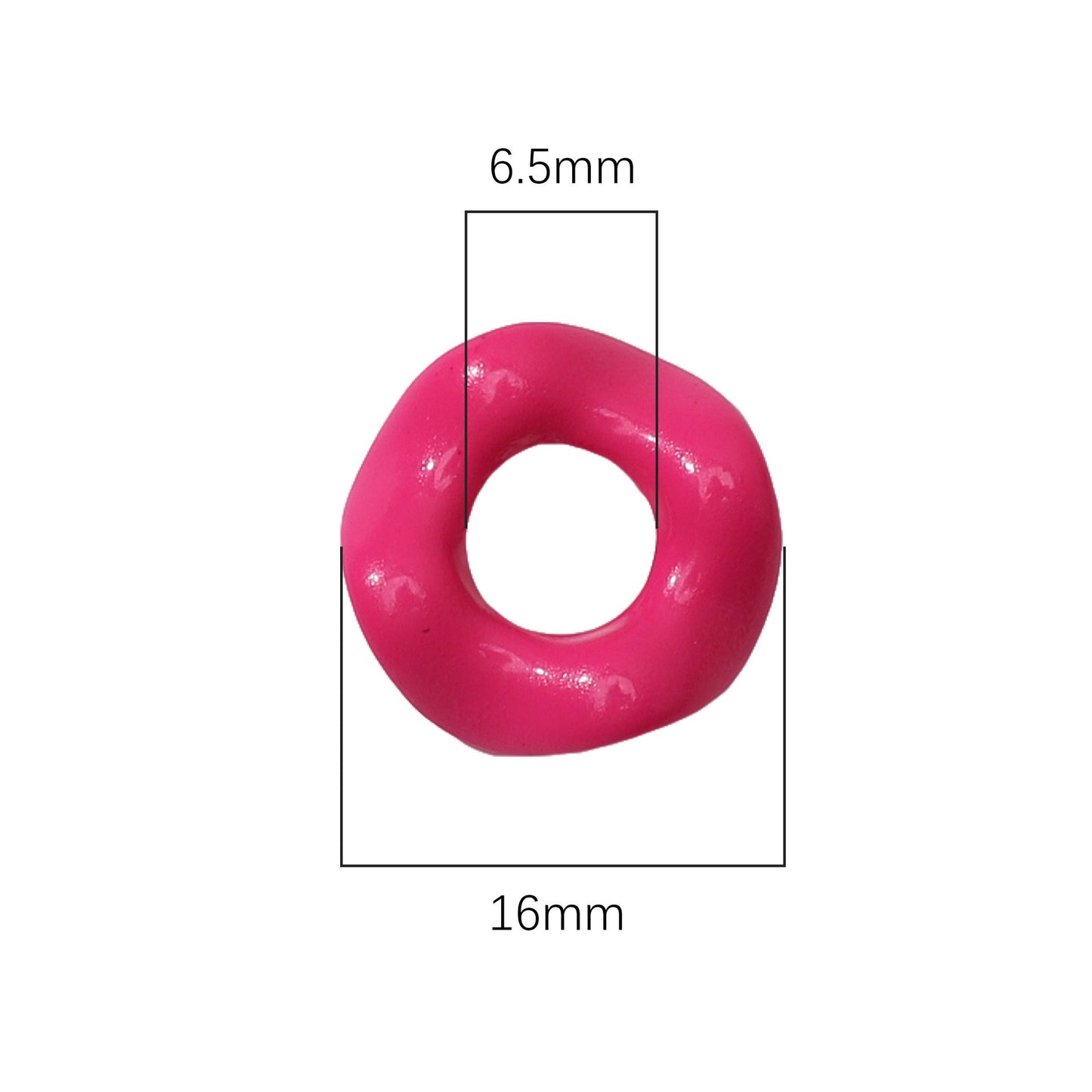 Acrylic Beads Wavy Shape Spacer Large Hole, Solid Color, 16MM
