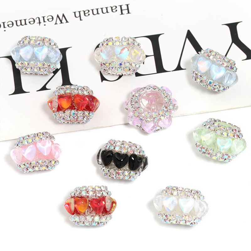 Heart shape rhinestone chain fancy beads