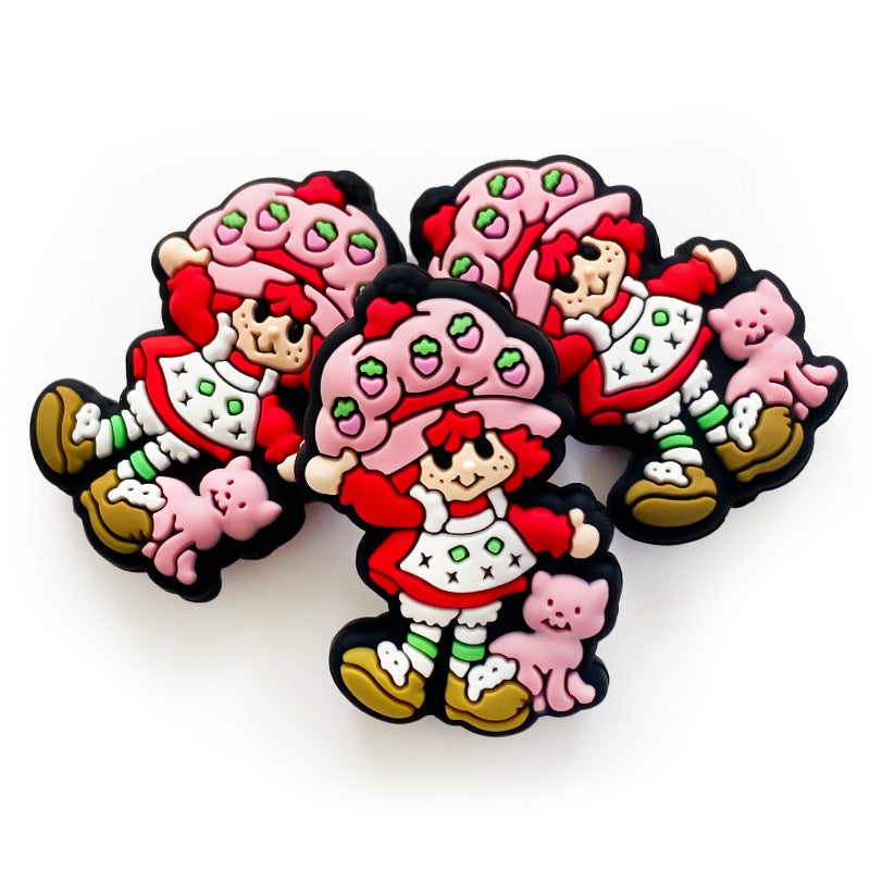 10 pcs Strawberry girl silicone focal beads