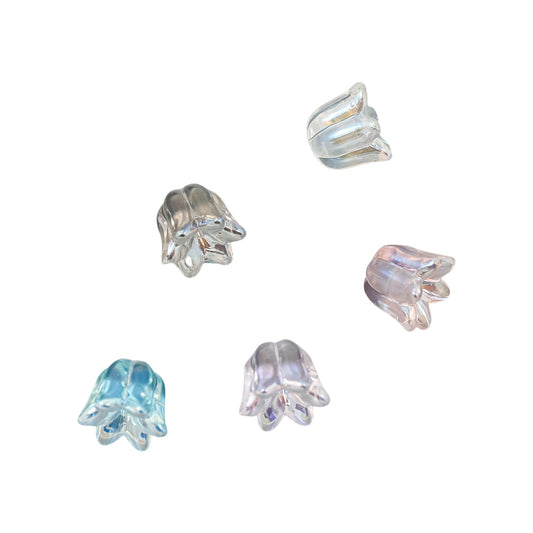12mm plastic lily flower shape beadable beads