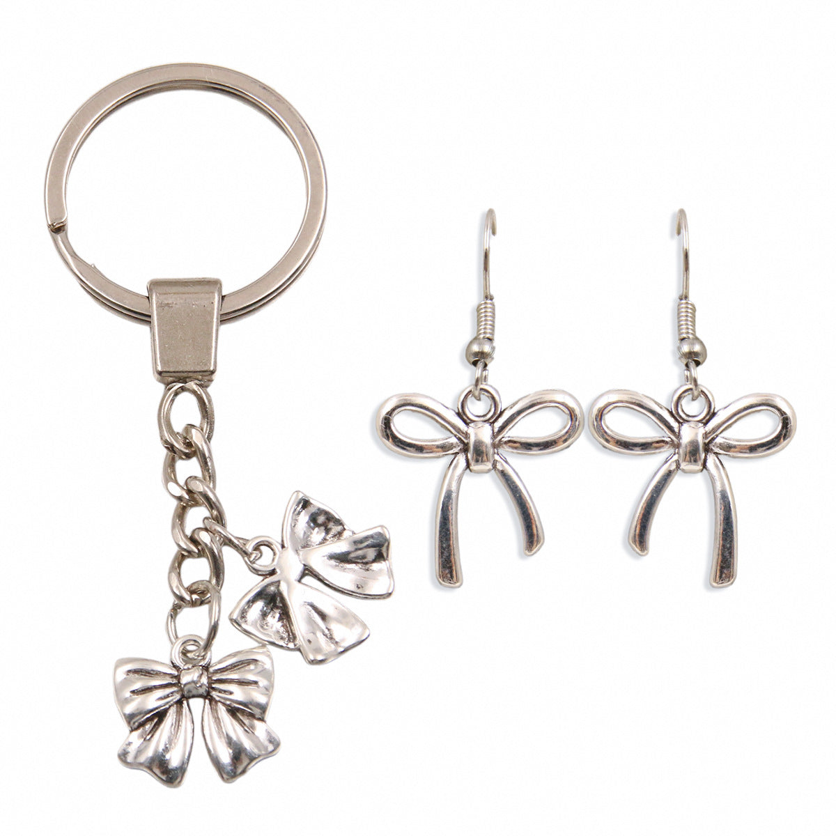Metal Hollow Cute Bow Pendant Charms
