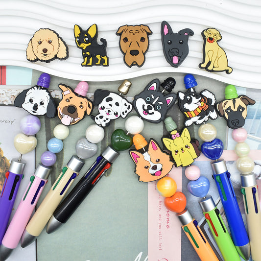 Cartoon Pet Dog Series Silicone Focal Beads