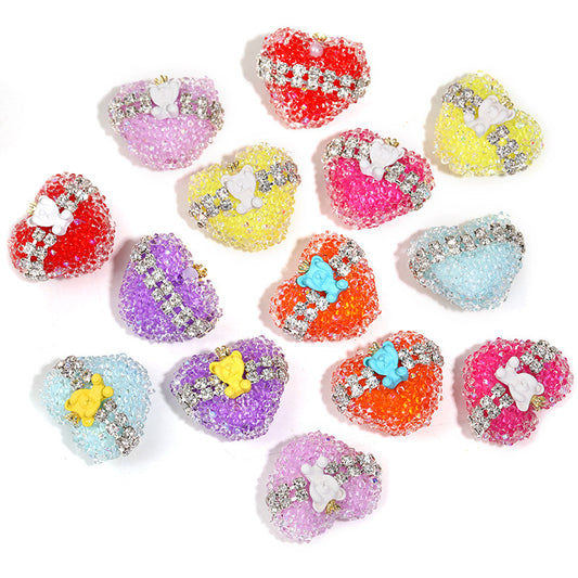 Crown Bear Heart Soft Sugar Beads