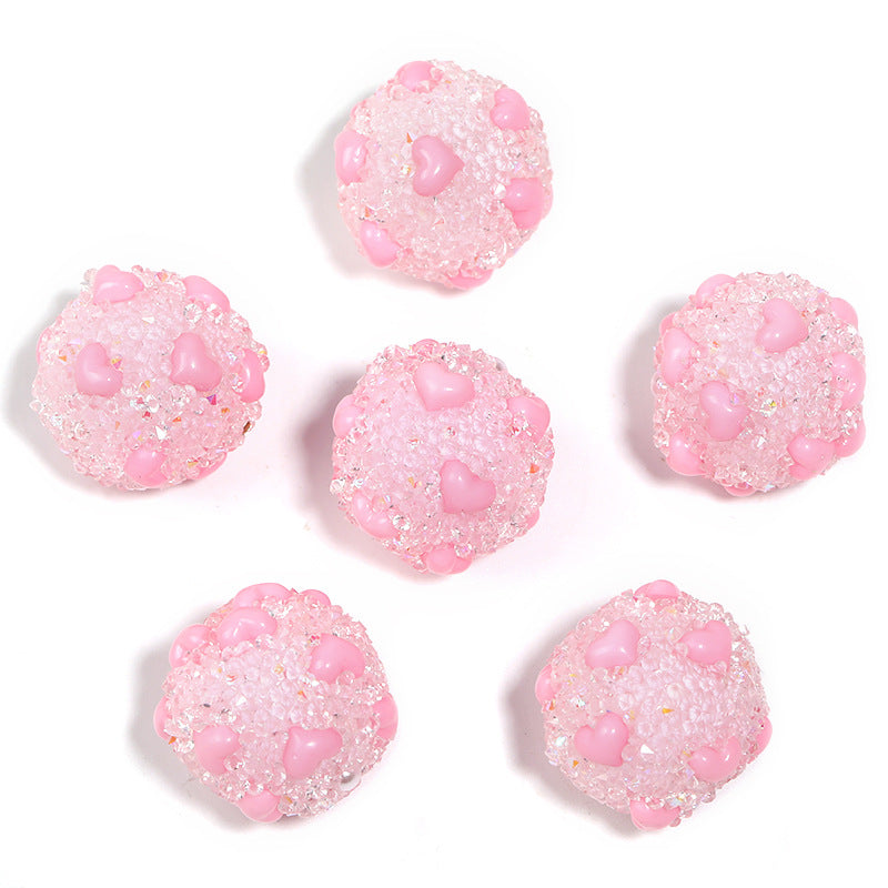 Heart-Shaped Rhinestone Sugar Fancy Beads