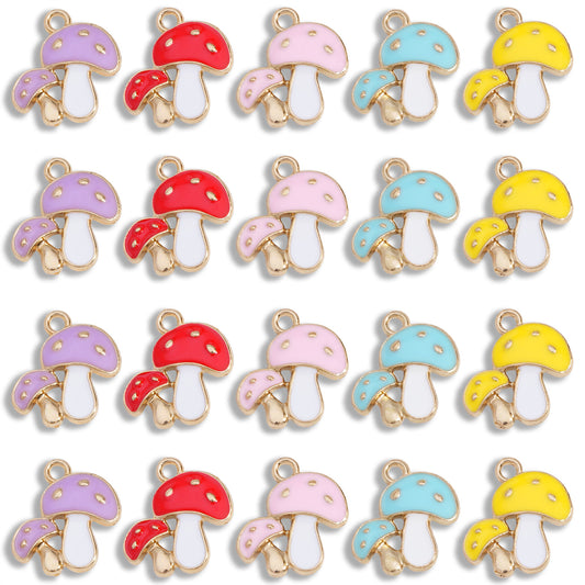 Cartoon Multicolor Double Mushroom Pendant