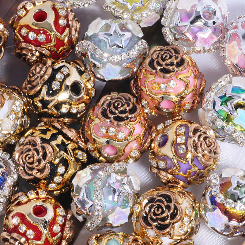 Vintage Black Gold Rose Flower Ball