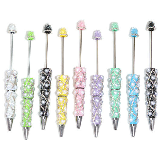 Heart Shape Pearl Full Diamond Beaded Pen