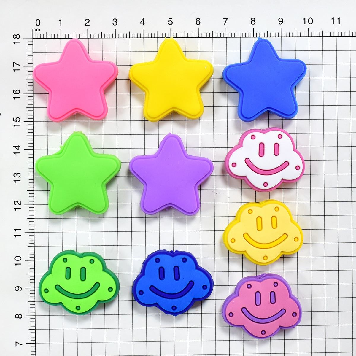 Cartoon Stars and Clouds Silicone Focus Beads