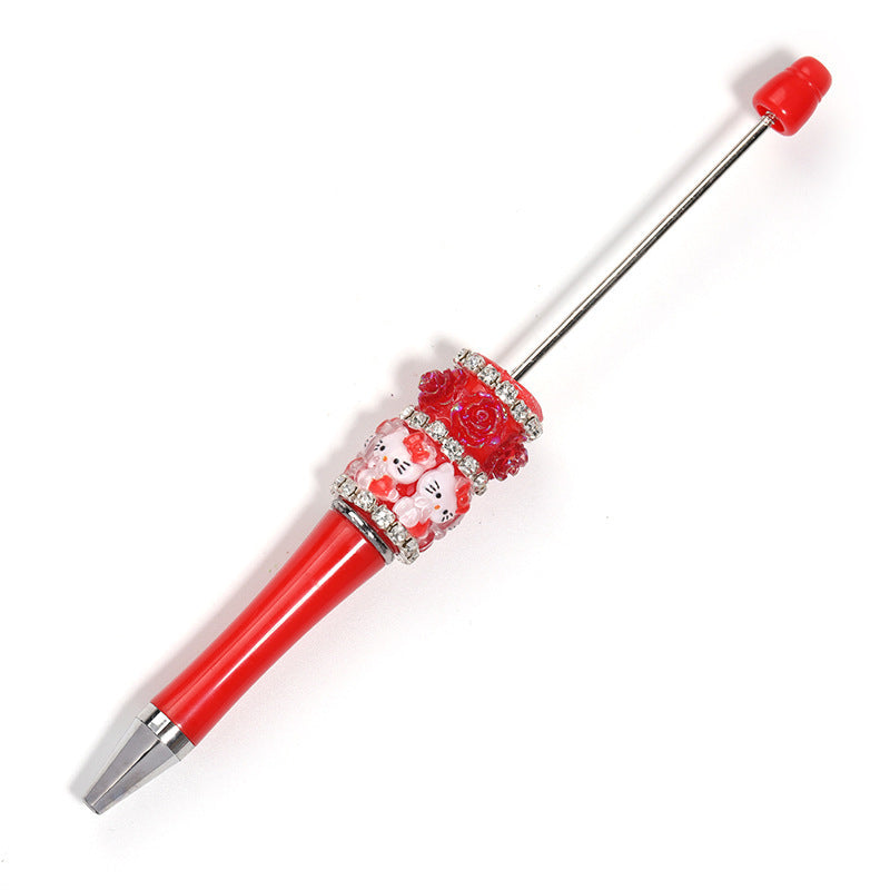 Cartoon Stress Relief Flower Beaded Pen