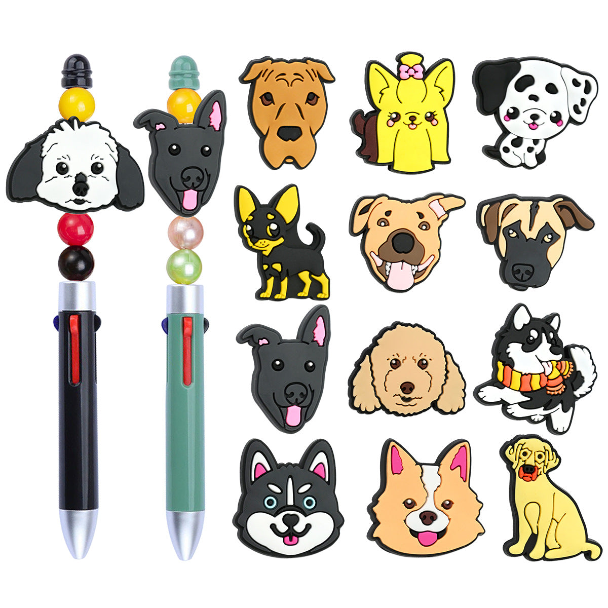 Cartoon Pet Dog Series Silicone Focal Beads