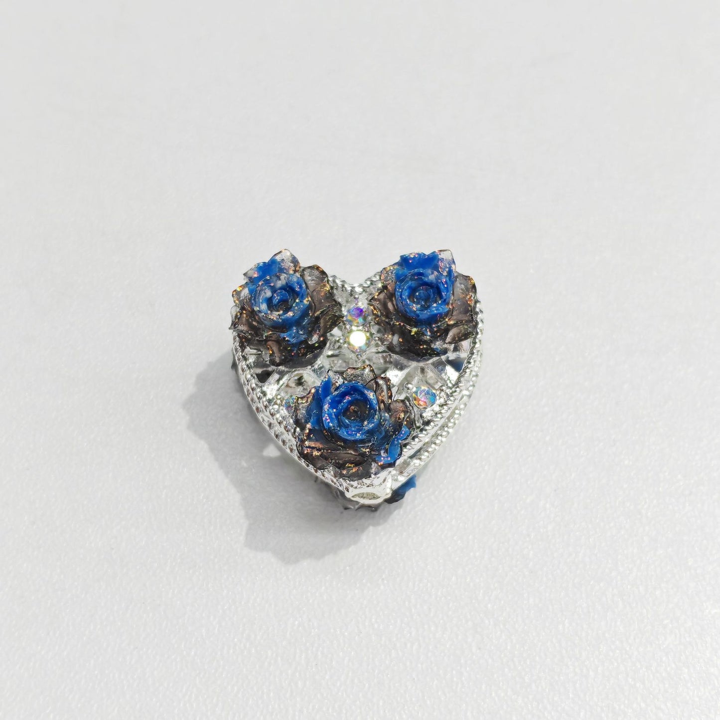 Alloy Double-Sided Heart Flower Jewelry Accessories Straight Hole Beads