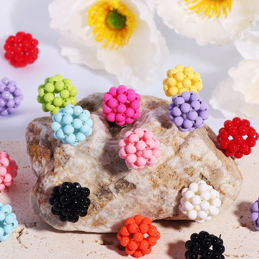 Hollow Colorful Round Beads