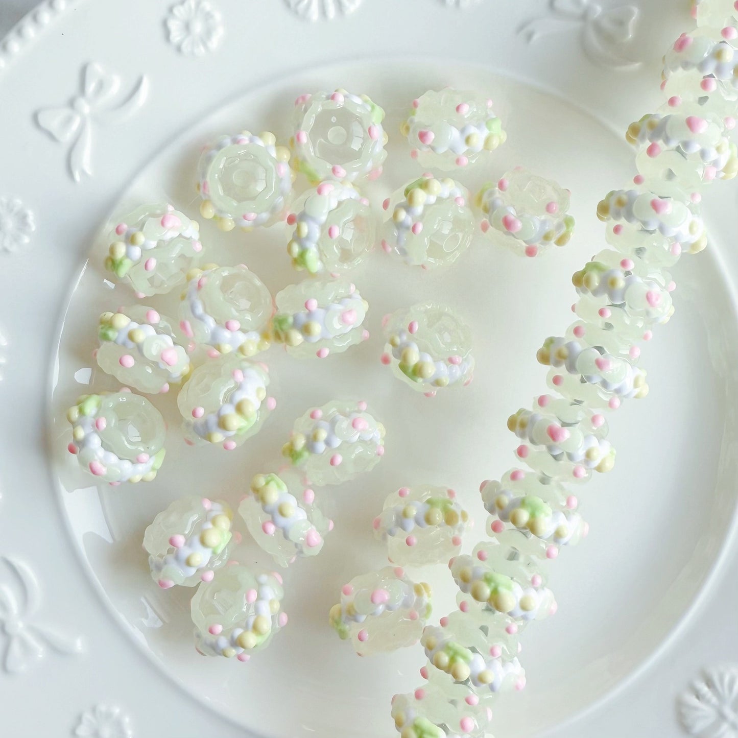 beadable beadsColorful acrylic luminous contact beads for DIY jewelry