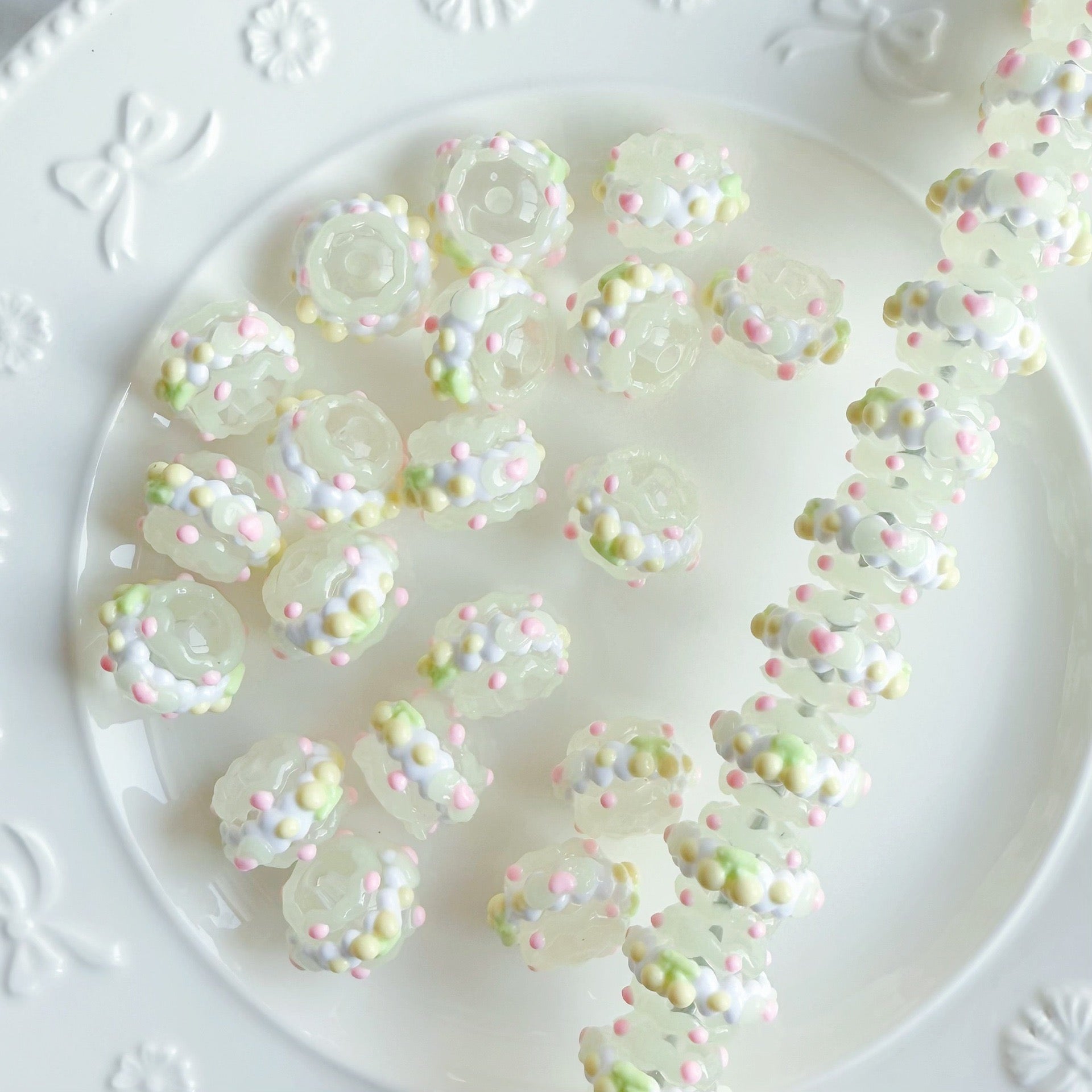 beadable beadsColorful acrylic luminous contact beads for DIY jewelry