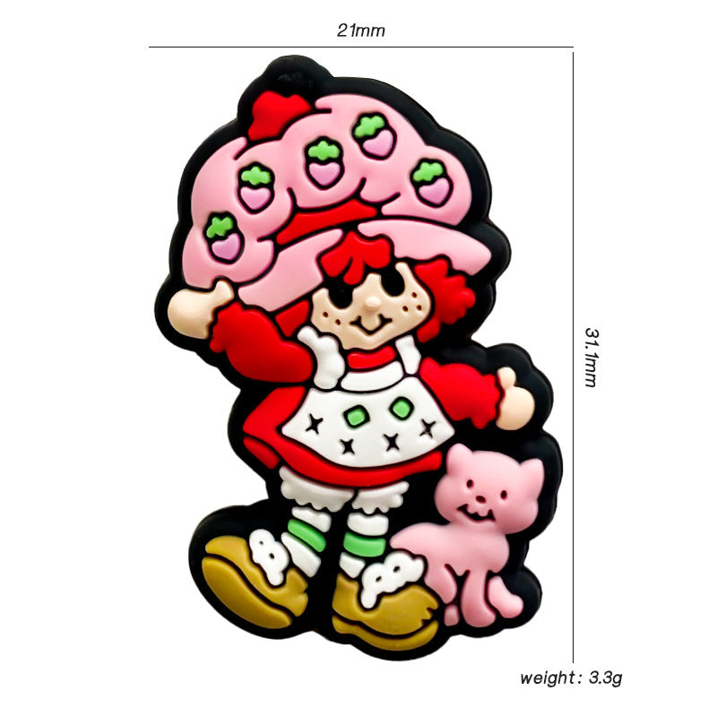 10 pcs Strawberry girl silicone focal beads